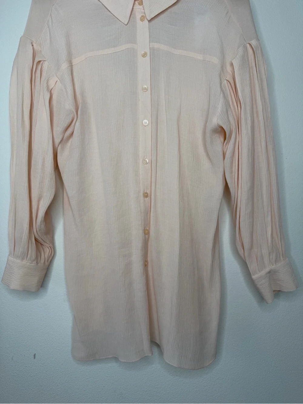 New Topshop Tie Back Oversized Shirt Blush Pink Size 4
